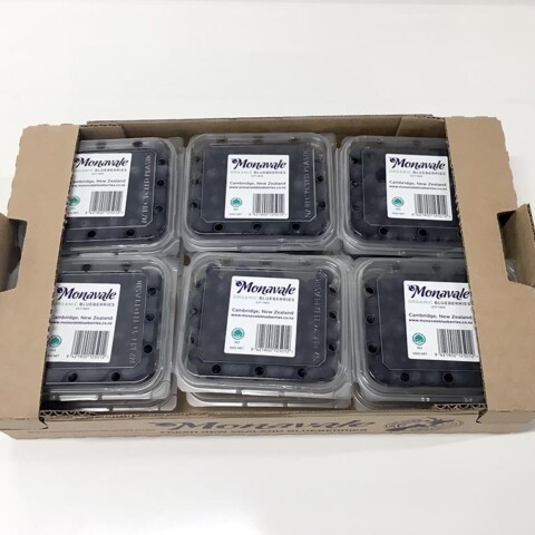 Tray of 12 x 125g Fresh Organic Blueberries