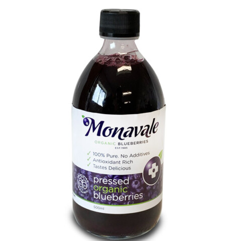 Box of 6 x 500ml Pressed Organic Blueberries